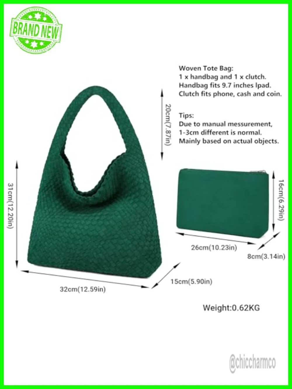Woven Hobo Bag Faux Suede Top-Handle Shoulder Tote Large Capacity Vegan Leather